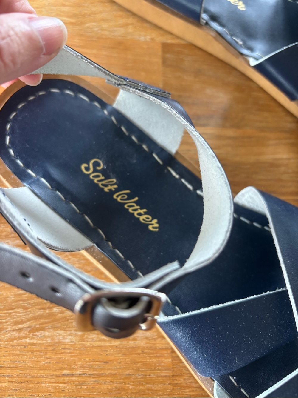 Salt Water Sandals, Navy Leather, 7 - Picture 7 of 9